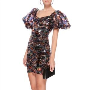 Isabel Marant Oxalis Puff Sleeve Ruched Dress
